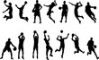 © zolotons - basketball players, men playing basketball, set, collection, vector, silhouette