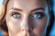 © Екатерина Абатурова - female blue eyes in close-up. healthy eyesight. vision correction.