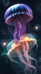 Wall Mural - jelly fish in the water