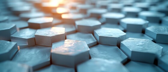 Aufkleber - 3D rendering of abstract hexagonal technology.