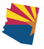 Fototapeta Big Ben - Arizona State Outline Flag Map