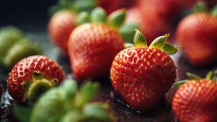 Canvas Print - close up of strawberry