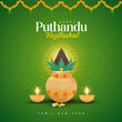 Vector illustration of Tamil new year Puthandu with festive elements.