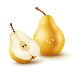 Wall Mural - Chinese pear isolated on white background