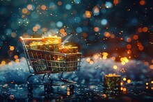 A Shopping Cart Full Of Presents