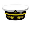 © guitou60 - Casquette blanche de capitaine de la marine sur fond blanc