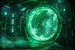 Alien-Inspired Green Doorway Generative AI