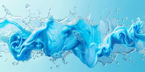 Wall Mural - a top view photo of a editorial shot of a soapy water, pure, clean, beautiful studio lighting, scandinavian