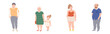Fat People Characters with Full Body and Obesity Vector Set