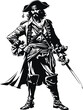 Pirate in head, Pirate Vector illustration on white background