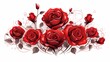 Ein gemalter Blumenstrauss von roten Rosen.