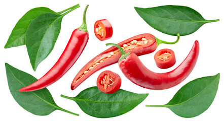 Wall Mural - Isolated chili with leaf