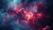 Vibrant abstract macro shot of vibrant space nebula and colorful cloud formation in cosmic sky