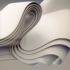 Poster - Modern background with trendy wave white fabric. 3d rendering digital illustration