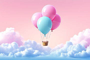 Sticker - colorful balloons background