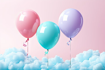 Sticker - colorful balloons background