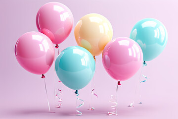 Sticker - colorful balloons background