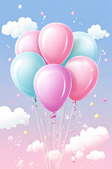 Sticker - colorful balloons background