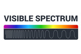Fototapeta  - Visible light diagram. Color electromagnetic spectrum, light wave frequency. Educational school physics vector background. Illustration of spectrum diagram rainbow, infrared and electromagnetic
