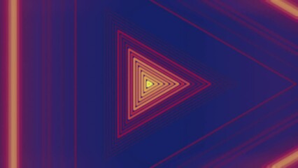 Poster - Strips of LED light in the shape of a triangle. 3d rendering loop animation 4K