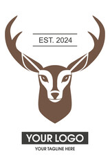 Wall Mural - Deer wild logo icon 009