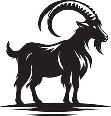 Poster - Goat silhouette icon symbol logo black design vector illustration