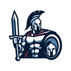 Wall Mural - Cool spartan mascot logo vector illustration