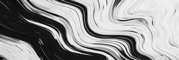 Poster - Abstract black and white marbled pattern background with swirls and waves, ideal for creative design templates or modern art concepts