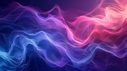 Wall Mural - abstract digital background with flowing blue and pink waves with space for text, ideal for technolo