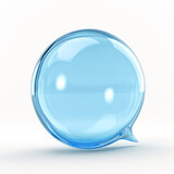 Fototapeta Mapy - Clear Blue Speech Bubble 3D Icon