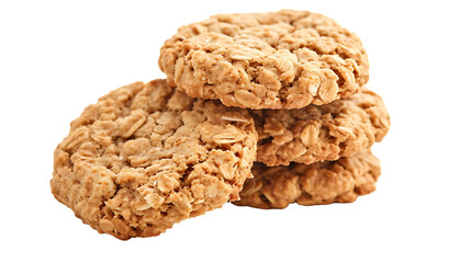 Oatmeal cookies isolated on transparent background