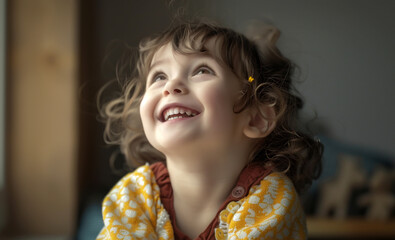 Wall Mural - portrait smiling Happy child,	
