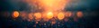 Abstract Sunset Bokeh Scene with Crowd and Lights, To provide an abstract and artistic sunset bokeh scene for use in modern and creative projects or
