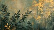 An abstract artistic background with golden brushstrokes and textured backgrounds. Oil on canvas. Modern Art. Floral, green, gray, wallpapers, posters, cards, murals, rugs, hangings, and prints.