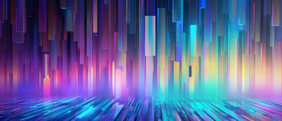 Wall Mural - Holographic texture, small boxes, abstract background.