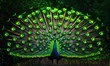 Spectacular Peacock with Hypnotic Feather Patterns Radiating Art - Generative AI