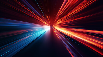 Wall Mural - motion graphics movement blur tunnel corridor abstract view modern traffic information transport