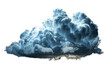 Detailed illustration of a single bright cloud, isolated on a transparent background. Minimal design for atmospheric beauty in cloud png format.