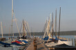 Pleasure boats on Lake Ammersee in Bavaria, Germany