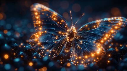 Aufkleber - Converting binary code into a butterfly, metamorphosis of renewal or transformation. Bringing business ideas to life.
