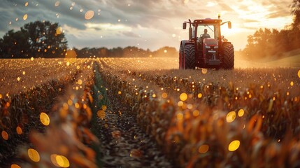 Poster - Using 5G autonomous tractor in corn field, Concept of farming using smart agriculture technology