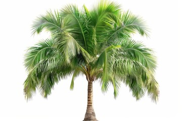 Canvas Print - An isolated white background of a beautiful green palm tree