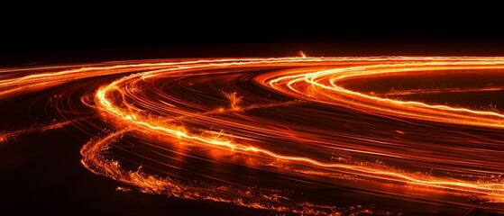 Leinwandbilder - Long explosion tale light on black, technology background