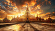 Golden pagoda. Buddhism. 