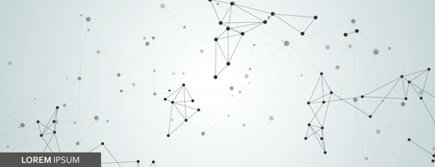 Leinwandbilder - Vector banner design. Connecting dots and lines. Global network abstract background