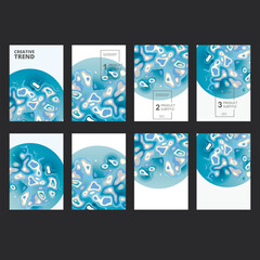 Fototapete - Liquid vector shapes background. Abstract color blue design. Futuristic templates