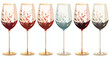A set of engraved wine glasses with delicate patter