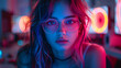 © Dubo - Gamer woman with neon lights