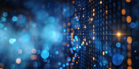 Wall Mural - background of digital binary code, program code, blurred abstract technological background of a soft
