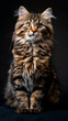 Majestic Cat with Striped Fur and Amber Eyes